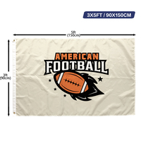 Drapeaux de football américain personnalisés en gros, 3x5 pieds, en polyester, drapeaux sportifs personnalisés pour les fans d'équipes de football