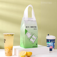 Sac de transport pour boissons personnalisé, porte-gobelets 1 et 2 tasses avec poignée pour livreurs, sac de 32 oz pour boissons, sac à boisson en plastique