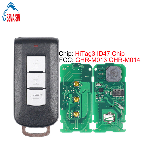 SZMAISHI Smart Car Key for Mit-su-bishi GHR-M013 GHR-M014 3Buttons 433MHZ HiTag3 ID47Chip Replacement Remote Control Vehicle Key