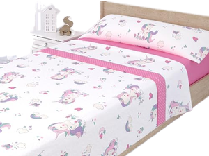 Juego de Funda Nórdica Térmica de Forro Polar Liniva Home - Tela Suave y Cálida Antipilling - para <span class=keywords><strong>Invierno</strong></span> (<span class=keywords><strong>Cama</strong></span> de <span class=keywords><strong>105</strong></span> cm, Unicornios, Rosa) - Product Image 2