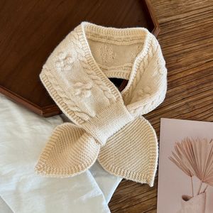 Style coréen motif torsadé bonnet croix écharpe automne hiver plus chaud enfants <span class=keywords><strong>cou</strong></span> plus chaud couleur unie écharpe à la mode pour filles bébé - Product Image 6