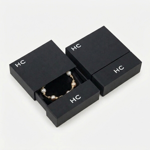 Boîte à bracelet élégante, boîte à bijoux rigide de qualité supérieure avec tiroir, insert floqué, logo personnalisé, idéale pour l'emballage de bijoux de marque - Product Image 5