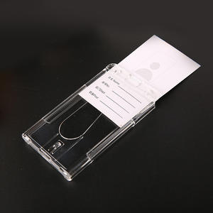 Plastique PS de bonne qualité, porte-carte d'identité en plastique dur Vertical Transparent, Double carte Multi avec fente pour le pouce - Product Image 4