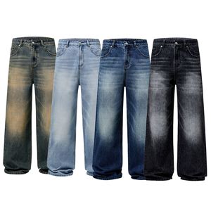 2025 Outono e Inverno Promoção Principal Quatro cores Versão Coreana A linha Solta Perna Larga <span class=keywords><strong>Jeans</strong></span> Men's Trendy Straight Leg Hanging - Product Image 5