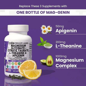 Complément de capsules de magnésium complexe 16 en 1, capsules de glycinate de magnésium pour le sommeil et la relaxation musculaire, capsules de citrate de magnésium - Product Image 4