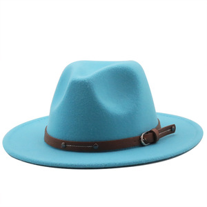 Nouveau <span class=keywords><strong>Chapeau</strong></span> <span class=keywords><strong>Fedora</strong></span> Rétro pour <span class=keywords><strong>Homme</strong></span> en Feutre de Laine avec Boucle de Ceinture en Cuir et Rivets, Accessoire de Décoration, <span class=keywords><strong>Chapeau</strong></span> de Jazz - Product Image 5