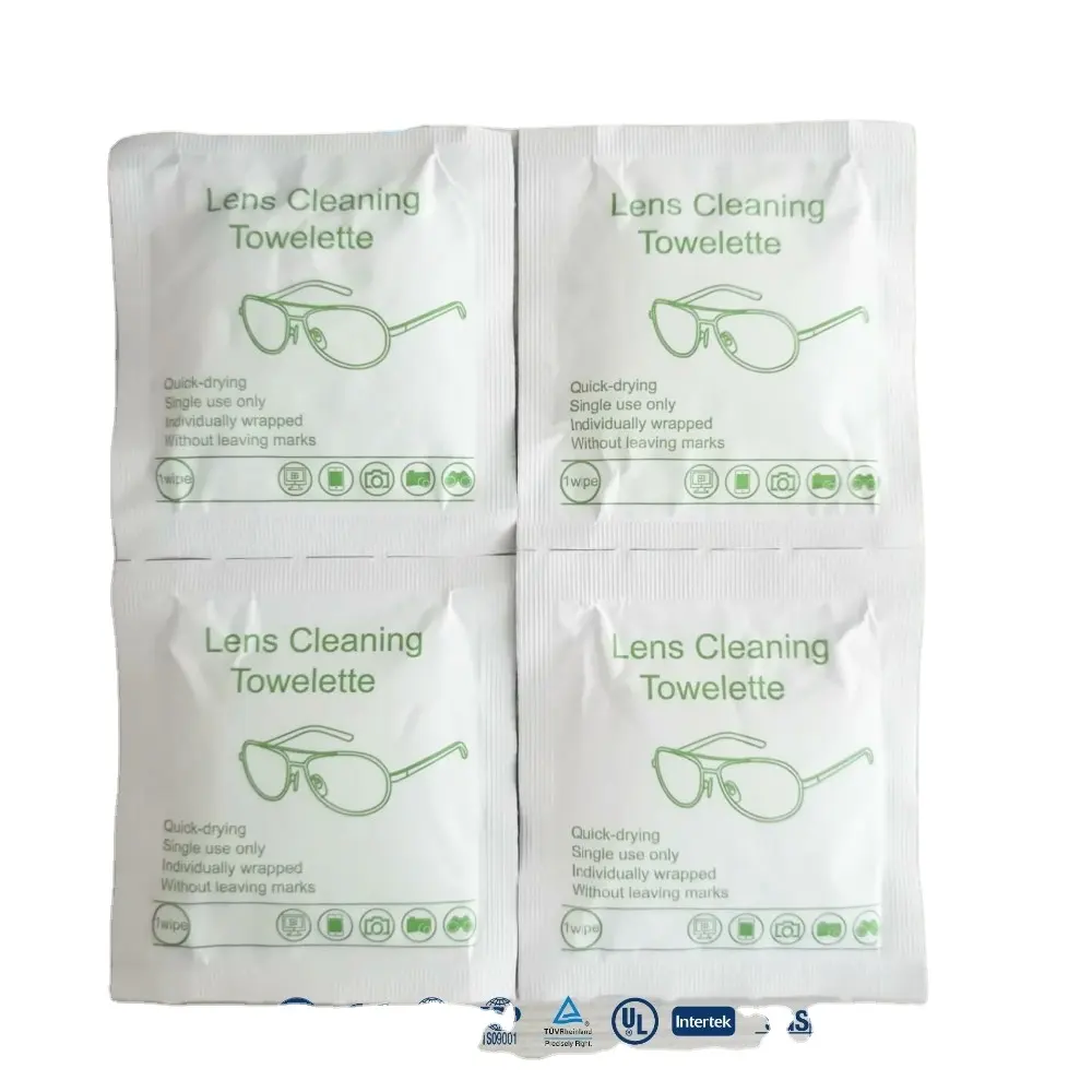 Big Sunglasses Personalized Eye Glass Cleaning Customized wet pocket tissue towelettes cheap wet wipe for cleaning glasses lens