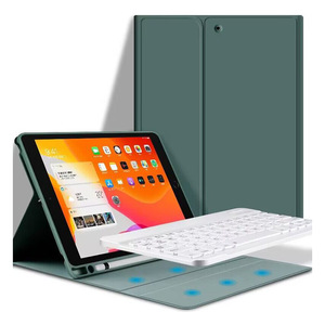 Pengjin bàn phím với khe cắm bút trường hợp bảo vệ/Bluetooth Máy Tính Bảng Da trường hợp ba chiều thiết kế chức năng ngủ hỗ trợ - Product Image 1