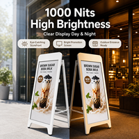 Écran de menu numérique 43 pouces, 500 nits de luminosité élevée, contrôle WiFi à distance, affichage en écran partagé, CMS intégré, sur pied