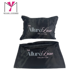 The Allure Luxe Collection Polyester Satin Storage Bags Luxury Screen Printed Zippered Pouches for Hair Extensions - Product Image 2