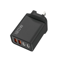 Cargador de Pared USB-C Cantell PD de 12 W con Dos Puertos Tipo C, Carga Rápida, Enchufe Estadounidense/Europeo, Protección Contra Cortocircuitos