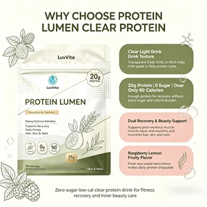 Poudre de protéines OEM transparente, saveur personnalisée, 20g de protéines par portion avec collagène et enzymes, sans sucre, pour <span class=keywords><strong>le</strong></span> marché du fitness et de la beauté - Product Image 2