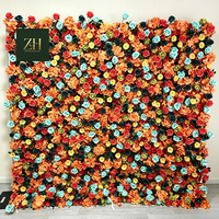 Mur de fleurs artificielles en soie faites à la main pour la photographie de mariage et la décoration intérieure