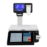 Balance à code-barres à double écran NVK TM-A, 15 kg, calcul électronique du prix, plateau en acier inoxydable pour marché, charcuterie, épicerie fraîche