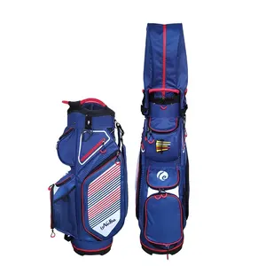 2020 New Style Custom Portable Blue Waterproof Light 14 Divider Golf Bag