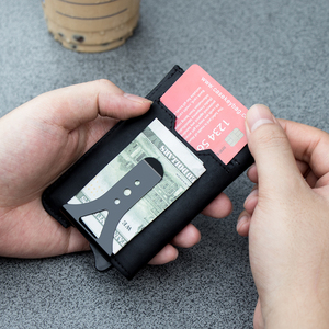 Leather <b>for</b> Business Bank Credit Card <b>Wallet</b> Billetera Inteligente Anti-theft Auto Eject Mini <b>RFID</b> Smart Card Holder <b>Men</b> CASEKEY - Product Image 1