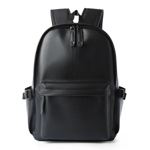 Pu Vegan deri okul sırt çantası erkekler için Laptop kolaj çanta öğrenci sırt çantası Mochilas Cuero backbags