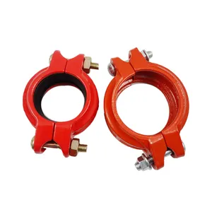Ductile iron pipe grooved flexible coupling pipe connected clamp joints