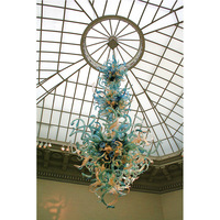 Chihuly style contemporain décoration soufflé à la main de luxe coloré lustres en verre de murano pour villa hôtel