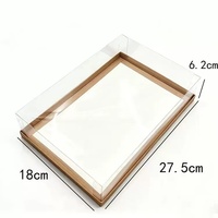 Plateau pliable multicolore carré et rectangulaire avec base plate et couvercle transparent en PET pour beignets, gâteaux, pains, desserts, pâtisseries, mousses, biscuits
