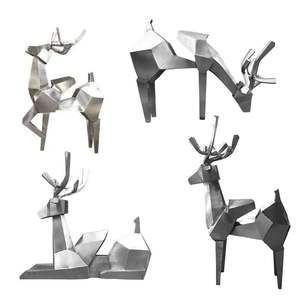 Escultura de fibra de vidrio y acero inoxidable, de gran escala para plazas, parques, inmobiliarias, paisajes de jardines, fuentes de agua, moderna - Product Image 5