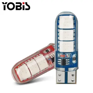 YOBIS T10 5050 strobe flaş 6smd parkı ışığı led ışık 12V araba farı silikon geniş ampul genişliği gösterge lambası