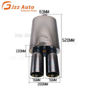 Универсальный глушитель выхлопных газов для автомобиля с двойными овальными насадками 2,5 дюйма, нержавеющая сталь, производитель автозапчастей - Product Image 3