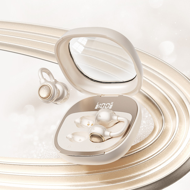 Wireless Earphones with Digital Display Ear Clip Non in Ear Sports BT Earphones with Long Battery Life