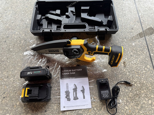 6 Inch Mini Portable Lithium Battery Chain Saw 21V Rechargeable Cordless Handheld Chainsaw Tree Pruning Wood Cutting <b>Tools</b> - Product Image 3