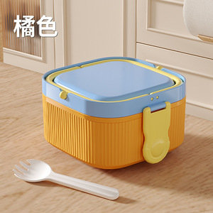 Boîte à lunch pour enfants à un seul niveau - Boîte de conservation alimentaire de qualité alimentaire compatible micro-ondes - Conception pliable - Boîte à lunch portable - Product Image 5