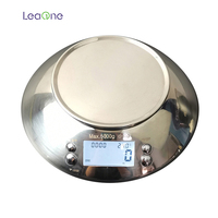 Balance de cuisine électronique en acier inoxydable Leaone, 5 kg, arrêt automatique, alimentation par piles, écran LCD, mesure du poids personnalisable