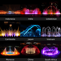 Fuente de Agua LED Multicolor de Acero Inoxidable 304 para Exteriores, con Control de Música, Diseño Personalizado Gratuito, para Lagos Comerciales
