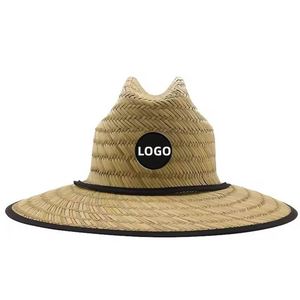 Sombrero de paja de verano al por mayor para salvavidas, con estampado personalizado, estilo americano, para playa y surf, con logo - Product Image 1