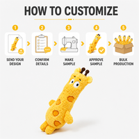 Jouet à mâcher en peluche de coton pour animaux de compagnie, girafe jaune mignonne, fabrication directe usine, OEM ODM, fabricant de jouets pour chiens et chats, marque privée personnalisée