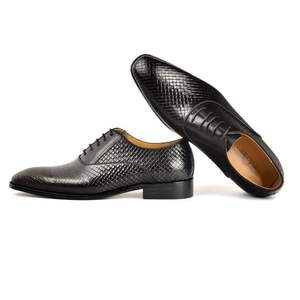 Produit le plus vendu : Chaussures habillées et décontractées italiennes pour hommes, grandes tailles, avec empeigne imprimée, style Oxford - Product Image 3