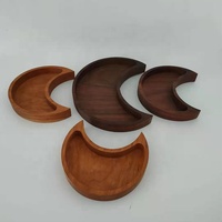 Support en bois pour huiles essentielles, plateau de présentation en bois d'érable en forme de croissant de lune pour cristaux