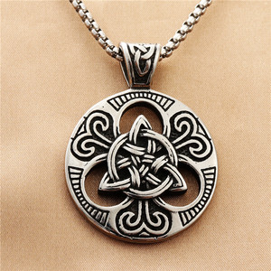 Collar con Colgante de Flor Irlandesa de Acero Inoxidable para Hombre, Joyería con Diseño Geométrico, Regalo 19090 - Product Image 2