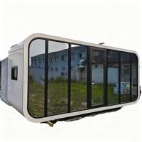 Système de maison intelligente de 40 pieds pour stations de villégiature en plein air, maison en verre préfabriquée, structure en acier, hôtel, appartement, capsule moderne de luxe, maison conteneur