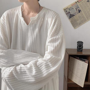 Textured <b>Long</b> <b>Sleeve</b> T-Shirt <b>for</b> <b>Men</b> 2025 Spring and Autumn New American Style Heavy Loose Youth Base Layer <b>Top</b> - Product Image 1