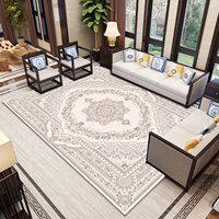Europäischer Teppich für Wohnzimmer und Esszimmer, Maschinengefertigte Rutschfeste Umweltfreundliche PET-geeignete Fußmatte mit Polsterung