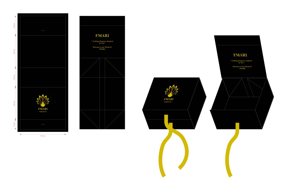 Boîte pliante avec ruban