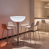 Table de bar LED lumineuse, table de bar illuminée, mobilier d'extérieur imperméable, table à cocktails à changement de couleur RVB pour les événements de mariage