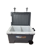 Nouvelle glacière en plastique 60L à prix réduit, style rotomoulé avec ouvre-bouteille, idéale pour le camping