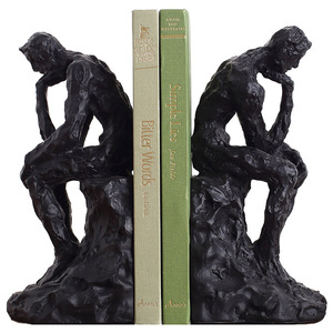 Thinker Bookends Black Synthetic Resin 2Pcs For <b>Study</b> Room Desk Decoration - Product Image 5