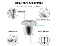 Ensemble de capsules de café en acier inoxydable 304 compatibles avec les dosettes de café réutilisables