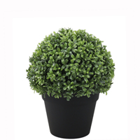 Boule de buis artificielle décorative 24/28/33/40cm, topiaire, verdure, arbre en herbe avec pot en plastique noir, élégante pour l'extérieur