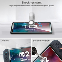 Protection d'écran en verre trempé Nuglas Grade HD Clear 2.5D 9H pour Nintendo Switch 2 NS2, film protecteur d'écran de console