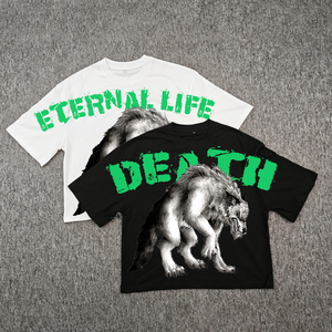 Camisetas Hip Hop de 250 g/m² con Estampado Gráfico, Camisetas de Algodón Grueso de Lujo, Personalizables, Estilo Urbano, Talla Grande para Hombre - Product Image 2