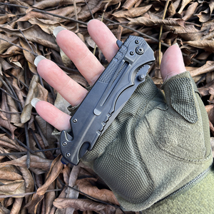 4 chức năng xách tay thép không gỉ tiện ích ngoài trời Survival đen OEM tùy biến giá bán buôn emhtiii săn bắn dao - Product Image 4