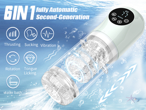 Jolly Space Masturbatore Tascabile Automatico da <span class=keywords><strong>Uomo</strong></span> con 9 Frequenze di Vibrazione, Controllo APP, Impermeabile, in ABS+TPE, Massaggio ad Acqua, Ergonomico 3D - Product Image 2